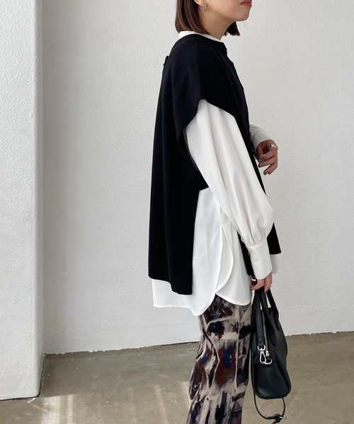 Shelly island（シェリーアイランド）の「サイドベルト前あきベスト（ベスト・レディース・ブラック/ブラウン・FREE）」の3枚目の写真