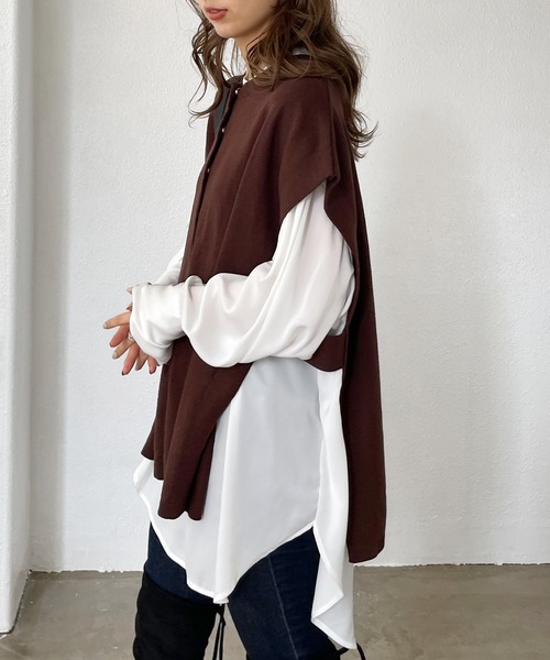 Shelly island（シェリーアイランド）の「サイドベルト前あきベスト（ベスト・レディース・ブラック/ブラウン・FREE）」の9枚目の写真