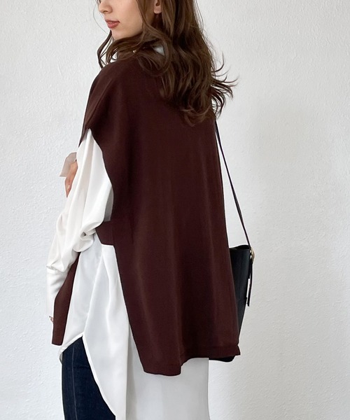 Shelly island（シェリーアイランド）の「サイドベルト前あきベスト（ベスト・レディース・ブラック/ブラウン・FREE）」の10枚目の写真