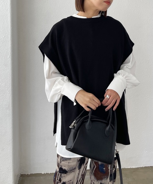 Shelly island（シェリーアイランド）の「サイドベルト前あきベスト（ベスト・レディース・ブラック/ブラウン・FREE）」の12枚目の写真