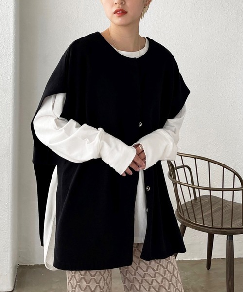 Shelly island（シェリーアイランド）の「サイドベルト前あきベスト（ベスト・レディース・ブラック/ブラウン・FREE）」の16枚目の写真