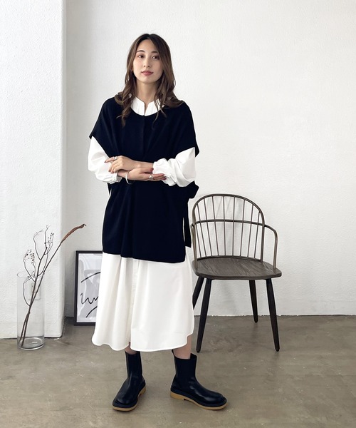 Shelly island（シェリーアイランド）の「サイドベルト前あきベスト（ベスト・レディース・ブラック/ブラウン・FREE）」の15枚目の写真