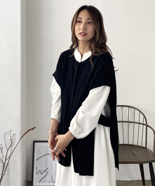 Shelly island（シェリーアイランド）の「サイドベルト前あきベスト（ベスト・レディース・ブラック/ブラウン・FREE）」の14枚目の写真