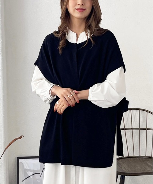 Shelly island（シェリーアイランド）の「サイドベルト前あきベスト（ベスト・レディース・ブラック/ブラウン・FREE）」の13枚目の写真