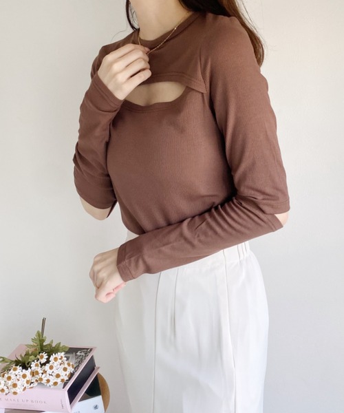 Loueme(ルエム)の「カッティングリブトップス(Tシャツ/カットソー・レディース・ホワイト/ブラック/ブラウン・FREE)」の17枚目の写真
