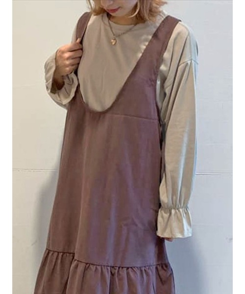 Samansa Mos2 blue(サマンサモスモスブルー)の「キャンディースリーブプルオーバー(Tシャツ/カットソー・レディース・オフホワイト/チャコール/ベージュ・フリ-)」の1枚目の写真