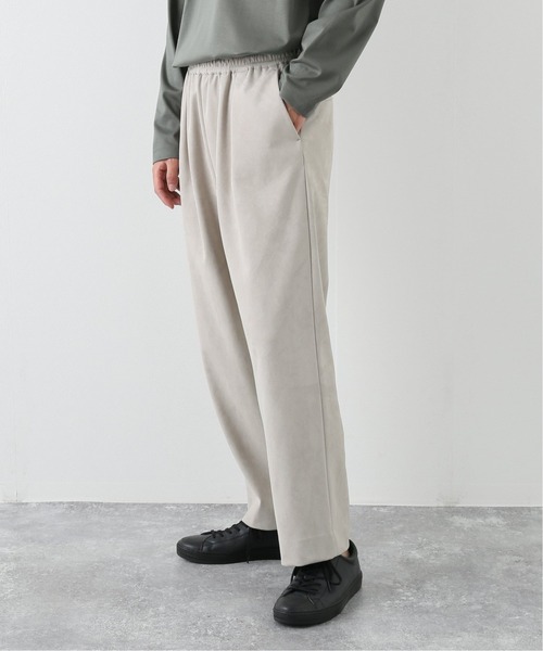 EDIFICE LA BOUCLE（エディフィスラブークル）の「【LA BOUCLE / ラブークル】1タックイージー フェイクスエード パンツ（その他パンツ・メンズ・アイボリー/ウッド/グリーン系その他・1/2/3）」の2枚目の写真