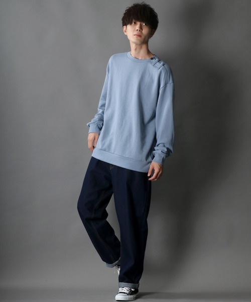 SITRY(シトリー)の「wide silhouette china sweat shirt/ワイドシルエット チャイナ スウェット シャツ/トレーナー(スウェット・メンズ・オフホワイト/ブルーグレー/チャコールグレー・M/L)」の21枚目の写真