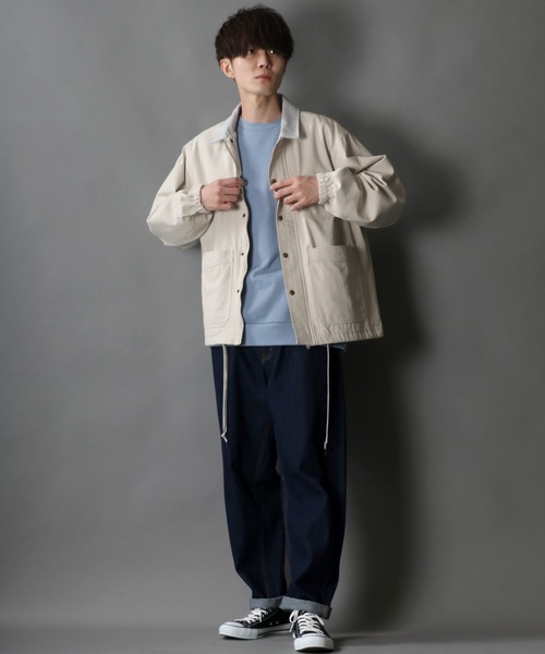 SITRY(シトリー)の「wide silhouette china sweat shirt/ワイドシルエット チャイナ スウェット シャツ/トレーナー(スウェット・メンズ・オフホワイト/ブルーグレー/チャコールグレー・M/L)」の22枚目の写真