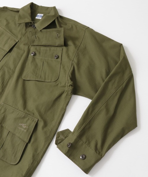 ARMY TWILL(アーミーツイル)の「ARMY TWILL Rip Stop Fatigue Jacket(ミリタリージャケット・メンズ・ブラック/カーキ・MEDIUM/LARGE)」の14枚目の写真