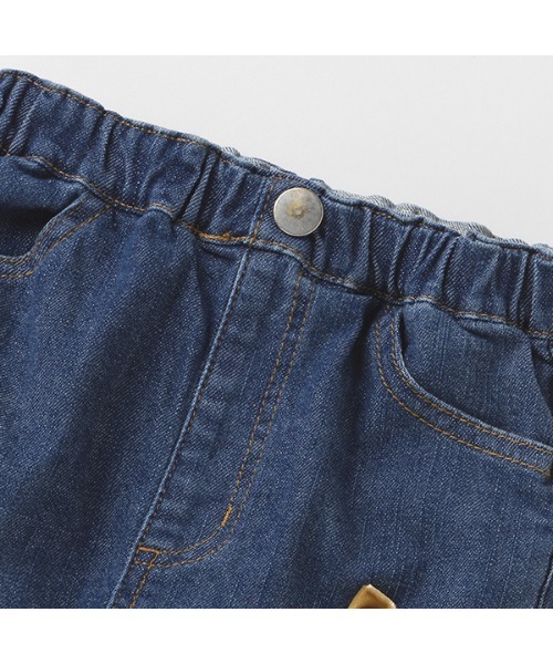 petit main(プティマイン)の「【リンク】リボンテーパードデニムストレッチパンツ(デニムパンツ・キッズ・ネイビー/ブルー・80cm/90cm/100cm/110cm/120cm/130cm)」の10枚目の写真