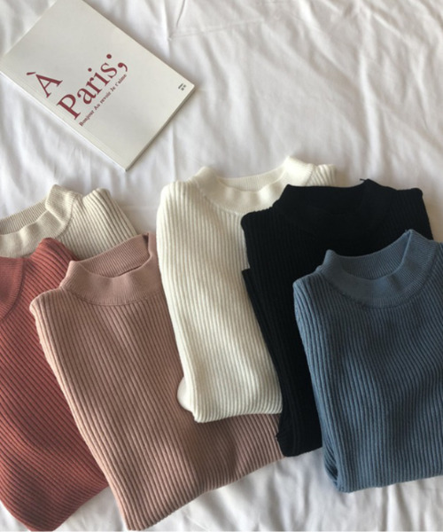 Ulysses（ユリシス）の「袖ボタン付きリブニット（ニット/セーター・レディース・ブラック/ホワイト/レッド/ベージュ/ブルー/ピンク・F）」の17枚目の写真