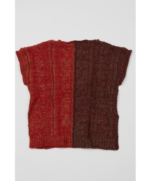 AlexanderLeeChang(アレキサンダーリーチャン)の「AlexanderLeeChang/アレキサンダーリーチャン BIG KNIT VEST ニットベスト(ベスト・メンズ・グレー/バーガンディー/ブラック・2/3)」の12枚目の写真