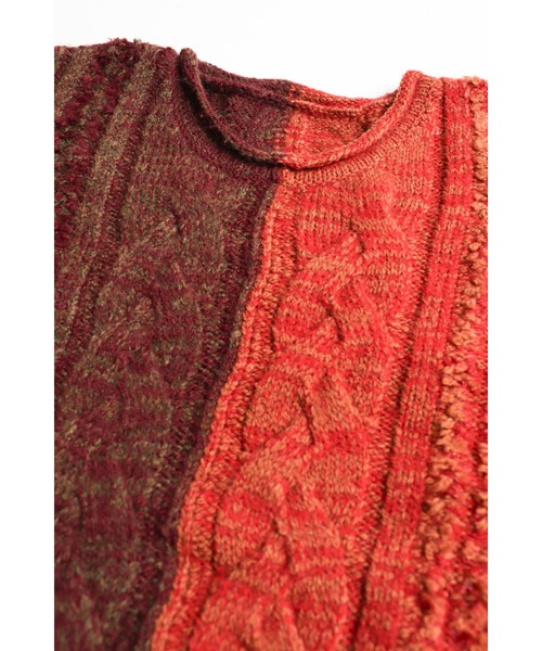 AlexanderLeeChang(アレキサンダーリーチャン)の「AlexanderLeeChang/アレキサンダーリーチャン BIG KNIT VEST ニットベスト(ベスト・メンズ・グレー/バーガンディー/ブラック・2/3)」の11枚目の写真