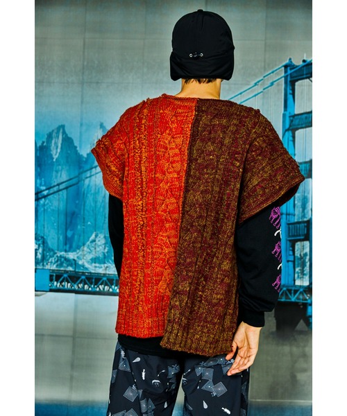 AlexanderLeeChang(アレキサンダーリーチャン)の「AlexanderLeeChang/アレキサンダーリーチャン BIG KNIT VEST ニットベスト(ベスト・メンズ・グレー/バーガンディー/ブラック・2/3)」の18枚目の写真