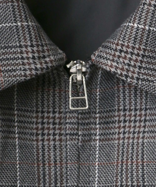 BEVERLY HILLS POLO CLUB（ビバリーヒルズポロクラブ）の「BEVERLY HILLS POLO CLUB/ビバリーヒルズポロクラブ ビッグシルエット ワンポイント刺繍 チェック スイングトップ/ジップブルゾン（ブルゾン・メンズ・チャコールグレー/ベージュ・LL/M/L）」の7枚目の写真