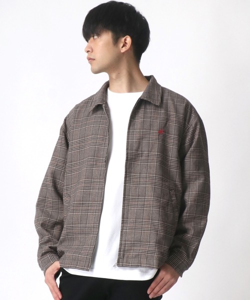 YSL チェック柄 ジップアップジャケット ブルゾンL 90s 90年代 イヴ