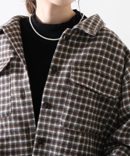 Cheek(チーク)の「ツイード短丈シャツジャケット(ブルゾン・レディース・ブラック/ブラウン・MEDIUM)」の16枚目の写真