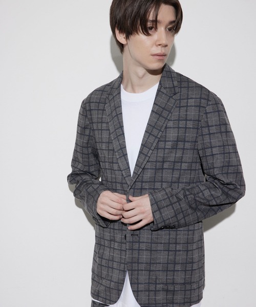 JUNRED（ジュンレッド）の「TRポンチチェックジャケット（テーラードジャケット・メンズ・チャコールグレー/ライトグレー・LL/L/M）」の4枚目の写真