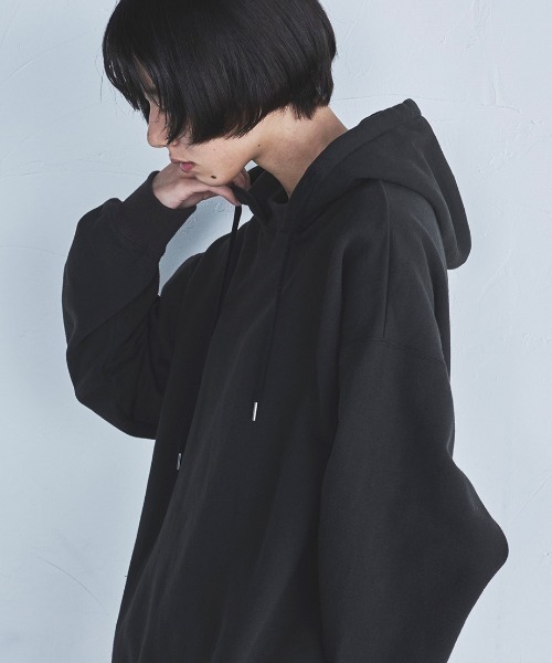 lautreamont BLEUBLANC（ロートレアモンブルーブラン）の「<lautreamont BLEUBLANC>オーバーサイズフードパーカー≪洗濯機で洗える≫（Tシャツ/カットソー・レディース・キャメル/チャコールグレー・9号）」の2枚目の写真
