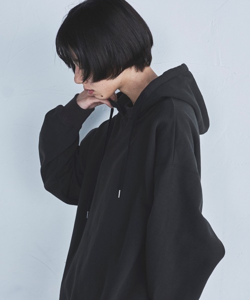 lautreamont BLEUBLANC（ロートレアモンブルーブラン）の「<lautreamont BLEUBLANC>オーバーサイズフードパーカー≪洗濯機で洗える≫（Tシャツ/カットソー・レディース・キャメル/チャコールグレー・9号）」の15枚目の写真