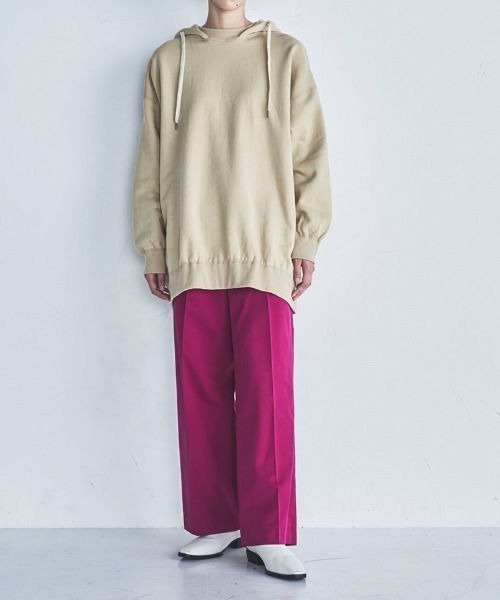 lautreamont BLEUBLANC（ロートレアモンブルーブラン）の「<lautreamont BLEUBLANC>オーバーサイズフードパーカー≪洗濯機で洗える≫（Tシャツ/カットソー・レディース・キャメル/チャコールグレー・9号）」の9枚目の写真