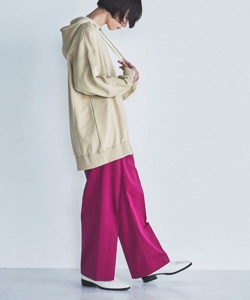 lautreamont BLEUBLANC（ロートレアモンブルーブラン）の「<lautreamont BLEUBLANC>オーバーサイズフードパーカー≪洗濯機で洗える≫（Tシャツ/カットソー・レディース・キャメル/チャコールグレー・9号）」の10枚目の写真