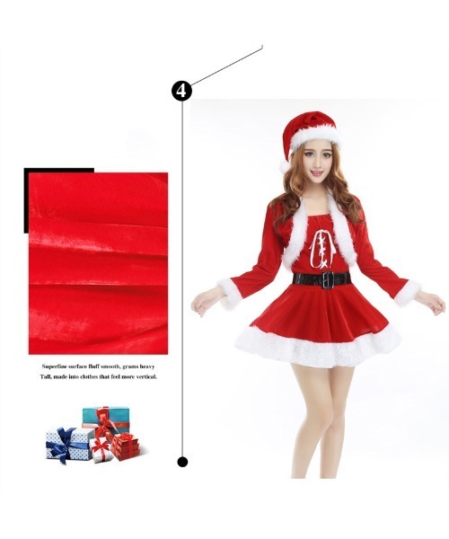 おしゃれスタ（オシャレスタ）の「【選べるプチプラサンタコスプレ】クリスマスコスチューム（コスチューム/パーティーグッズ・レディース・レッド系2/レッド系3/レッド系4/ブルー・FREE）」の18枚目の写真