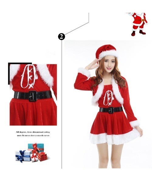 おしゃれスタ（オシャレスタ）の「【選べるプチプラサンタコスプレ】クリスマスコスチューム（コスチューム/パーティーグッズ・レディース・レッド系2/レッド系3/レッド系4/ブルー・FREE）」の20枚目の写真