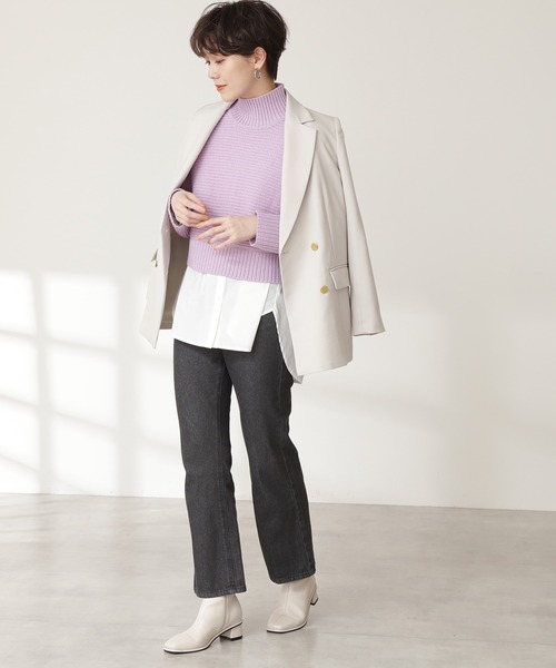 N.（N. Natural Beauty Basic）（エヌエヌナチュラルビューティーベーシック）の「【WEB限定カラー】◆テーラードダブルジャケット（テーラードジャケット・レディース・ネイビー/オフホワイト・SMALL/MEDIUM）」の12枚目の写真