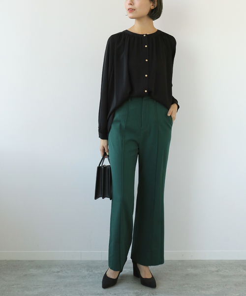 Simplicite（サンプリシテ）の「2WAYギャザーブラウス◆（シャツ/ブラウス・レディース・ベージュ/ブラック/ネイビー・FREE）」の5枚目の写真