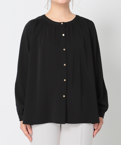 Simplicite（サンプリシテ）の「2WAYギャザーブラウス◆（シャツ/ブラウス・レディース・ベージュ/ブラック/ネイビー・FREE）」の18枚目の写真