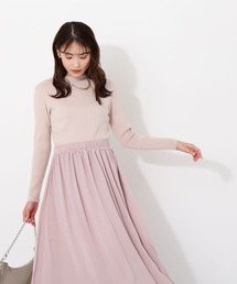 NATURAL BEAUTY BASIC | 割繊ドッキングニットワンピース(ワンピース)