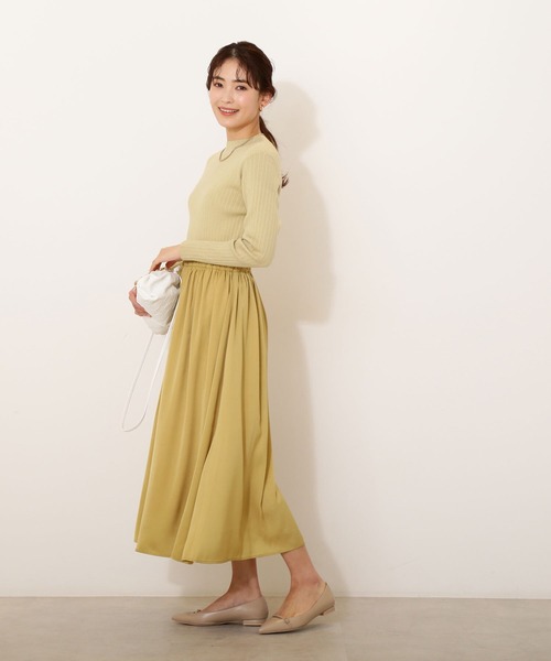 NATURAL BEAUTY BASIC(ナチュラルビューティーベーシック)の「割繊ドッキングニットワンピース(ワンピース・レディース・ベージュ/イエロー/ブラック・MEDIUM)」の18枚目の写真