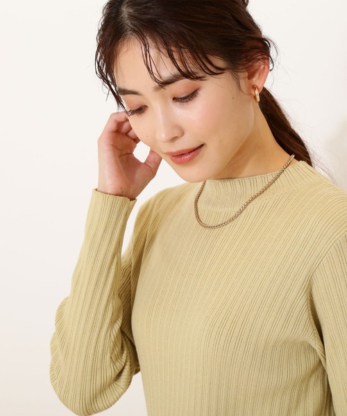 NATURAL BEAUTY BASIC(ナチュラルビューティーベーシック)の「割繊ドッキングニットワンピース(ワンピース・レディース・ベージュ/イエロー/ブラック・MEDIUM)」の7枚目の写真