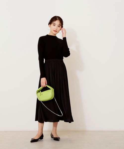 NATURAL BEAUTY BASIC(ナチュラルビューティーベーシック)の「割繊ドッキングニットワンピース(ワンピース・レディース・ベージュ/イエロー/ブラック・MEDIUM)」の17枚目の写真