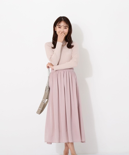 NATURAL BEAUTY BASIC(ナチュラルビューティーベーシック)の「割繊ドッキングニットワンピース(ワンピース・レディース・ベージュ/イエロー/ブラック・MEDIUM)」の6枚目の写真