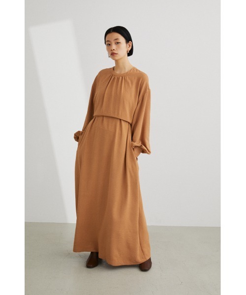 STYLEMIXER（スタイルミキサー）の「ワイドベルトレイヤードワンピース（ワンピース・レディース・ベージュ/ブラック/レッド/ミント・SMALL/MEDIUM）」の10枚目の写真