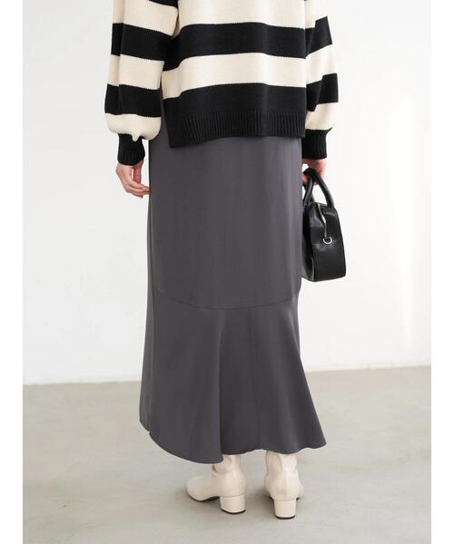 earth music&ecology（アースミュージックアンドエコロジー）の「バックマーメイドスカート（スカート・レディース・チャコールグレー/ベージュ/ブラウン・FREE）」の7枚目の写真