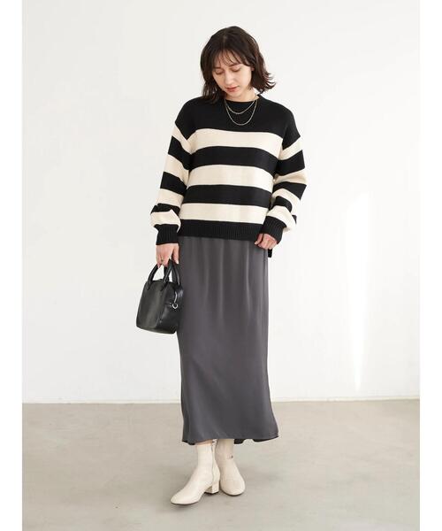 earth music&ecology（アースミュージックアンドエコロジー）の「バックマーメイドスカート（スカート・レディース・チャコールグレー/ベージュ/ブラウン・FREE）」の8枚目の写真