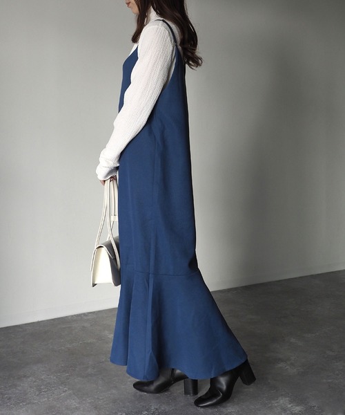 Riberry（リベリー）の「裾切替マーメイドキャミワンピース（ワンピース・レディース・ベージュ/ネイビー/ブラウン・MEDIUM）」の8枚目の写真