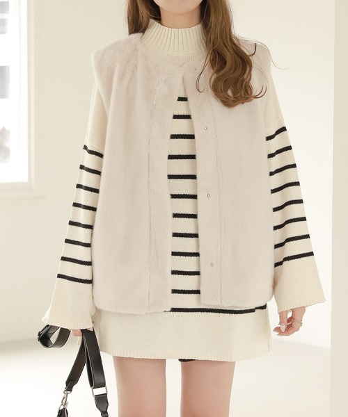 ベポ Heather（ヘザー）の「フワフワファーベスト 268994（その他アウター