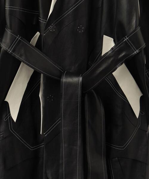 UNITED ARROWS & SONS(ユナイテッドアローズアンドサンズ)の「<sulvam(サルバム)> LTHR COAT/コート(その他アウター・メンズ・ブラック・M)」の4枚目の写真