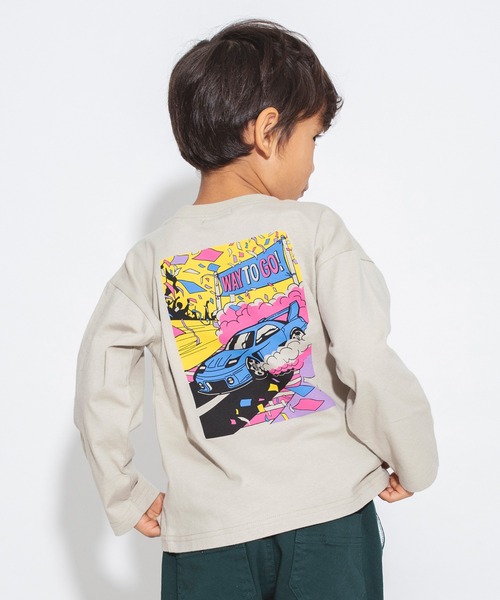 BRANSHES（ブランシェス）の「グラフィック長袖Tシャツ（Tシャツ/カットソー・キッズ・ライトグレー/オフホワイト/ベージュ/グリーン/ブラック/ブラウン/カラフル/チャコールグレー・90/120/130/150/100/110/140）」の7枚目の写真