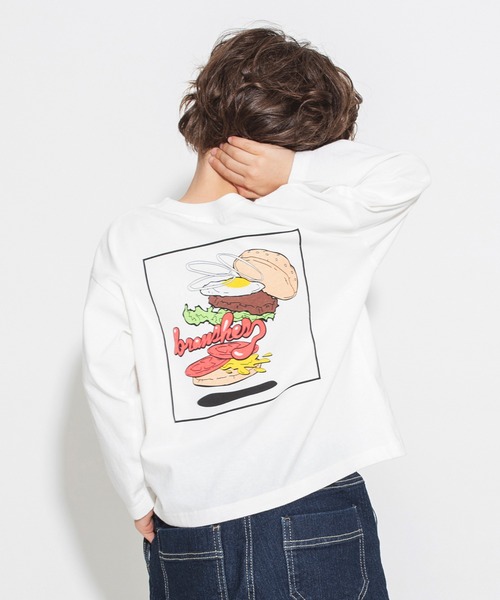 BRANSHES（ブランシェス）の「グラフィック長袖Tシャツ（Tシャツ/カットソー・キッズ・ライトグレー/オフホワイト/ベージュ/グリーン/ブラック/ブラウン/カラフル/チャコールグレー・90/120/130/150/100/110/140）」の2枚目の写真