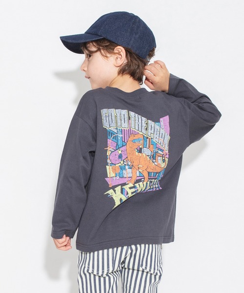 BRANSHES（ブランシェス）の「グラフィック長袖Tシャツ（Tシャツ/カットソー・キッズ・ライトグレー/オフホワイト/ベージュ/グリーン/ブラック/ブラウン/カラフル/チャコールグレー・90/120/130/150/100/110/140）」の4枚目の写真