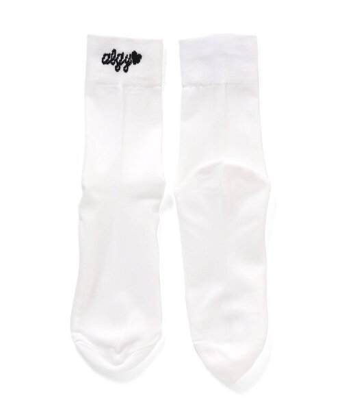algy（アルジー）の「フロントロゴシースルーソックス（ソックス/靴下・キッズ・ブラック/オフホワイト/ミント・24/21）」の2枚目の写真