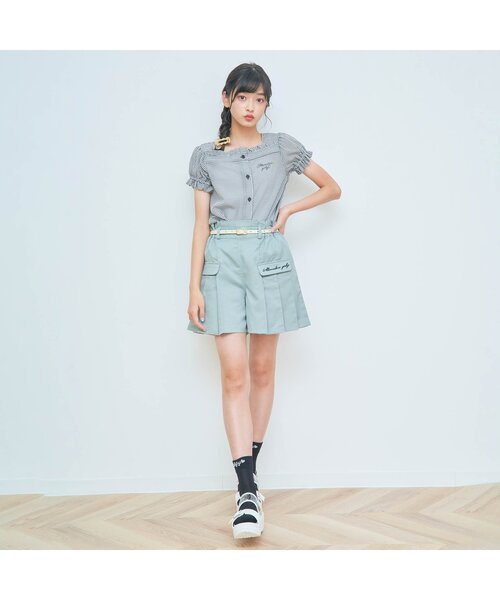 algy（アルジー）の「フロントロゴシースルーソックス（ソックス/靴下・キッズ・ブラック/オフホワイト/ミント・24/21）」の5枚目の写真