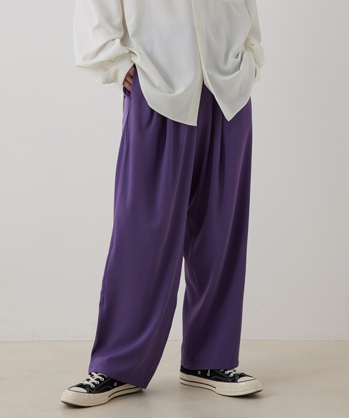 JUNRED（ジュンレッド）の「シルキードレープワイドパンツ（その他パンツ・メンズ・パープル/グリーン・S/L/M）」の7枚目の写真