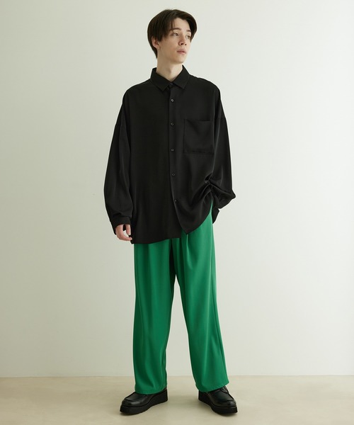 JUNRED（ジュンレッド）の「シルキードレープワイドパンツ（その他パンツ・メンズ・パープル/グリーン・S/L/M）」の9枚目の写真